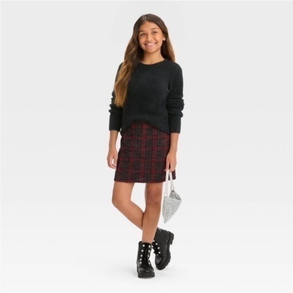 ✨ Art Class Girls Knit Mini Skirt Red Medium 8​ - Picture 1 of 6